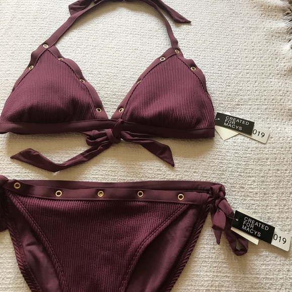 Bar iii Grommet Rib Bikini Set - Picture 8 of 10